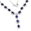 Image 2 : BRAND NEW SUPERB OVAL NATURAL BLUE SAPPHIRE NECKLESS 925 STERLING SILVER 14K WHITE GOLD PLATED - App