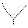 Image 3 : BRAND NEW SUPERB OVAL NATURAL BLUE SAPPHIRE NECKLESS 925 STERLING SILVER 14K WHITE GOLD PLATED - App