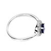 Image 3 : BRAND NEW BLUE SAPPHIRE 6 x 4 mm OVAL CUT 925 STERLING SILVER RING 14K WHITE GOLD PLATED â€“ Size 8