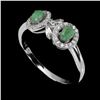 Image 2 : NEW OVAL EMERALD 925 4 x 3 MM STERLING SILVER RING 14K WHITE GOLD PLATED â€“ Size 8 - Appraisal Repl