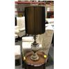 Image 2 : Set of 2 tall crystal drop lamps w/ brown shades