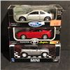 Image 1 : 3pc 1/32 die-cast - 2x Speedy Power (Ford Thunderbird, Toyota Supra) & 1 NewRay 2002 Mini Cooper