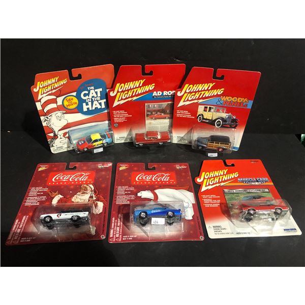 6pcs Johnny Lightning die-cast - Dr. Seuss The Cat In The Hat/ Ad Rods/ 1970 Mercury Cyclone GT/ Coc