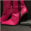 Image 2 : 2 pairs of assorted knee-high high heel shoes - sizes pink 9 & black/white 9