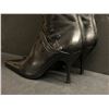 Image 2 : Pair of knee-high high heel shoes - Sergio Ross Vero Cuoio Black leather US 10