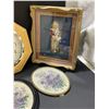 Image 2 : Group of assorted vintage needlepoint embroidery - approx. 5 pcs of needlepoint & 1 wall clock