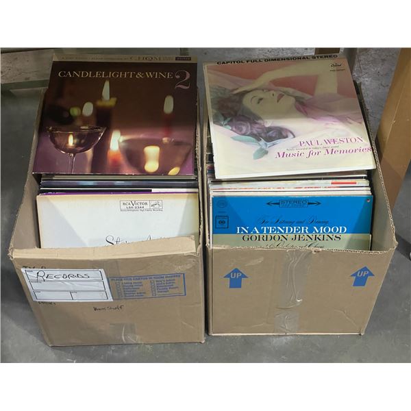 large group of assorted vintage records - 2 boxes