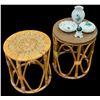 Image 1 : Group of 2 rattan accent tabled & decors