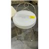 Image 2 : Group of 3 - lamp/stool & marble top small table (30in x 13in x 14in)