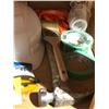 Image 2 : Group of assorted items - heavy duty ratchet tie-downs/ painting tape/ yellow tint glasses/ screws/ 