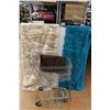 Image 1 : * Shopping Cart - 35"x22"x16", (2) Throws: Faux Fur & Green Shag, Brown Bathmat