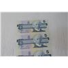 Image 3 : (3) Sequential Uncirculated 1986 Canadian $5 Bills