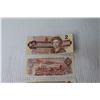 Image 5 : (3) Canadian 2 Dollar Bills - $2 Bills - 1974 and 1986