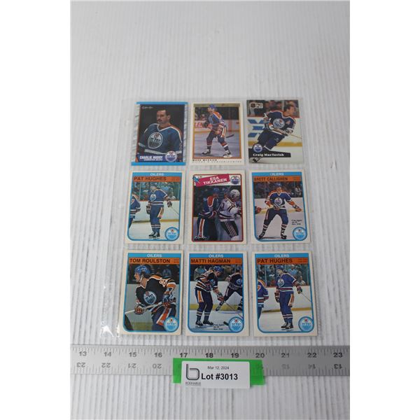 (9) Assorted NHL Edmonton Oils Trading Cards - 1980s and 1990s