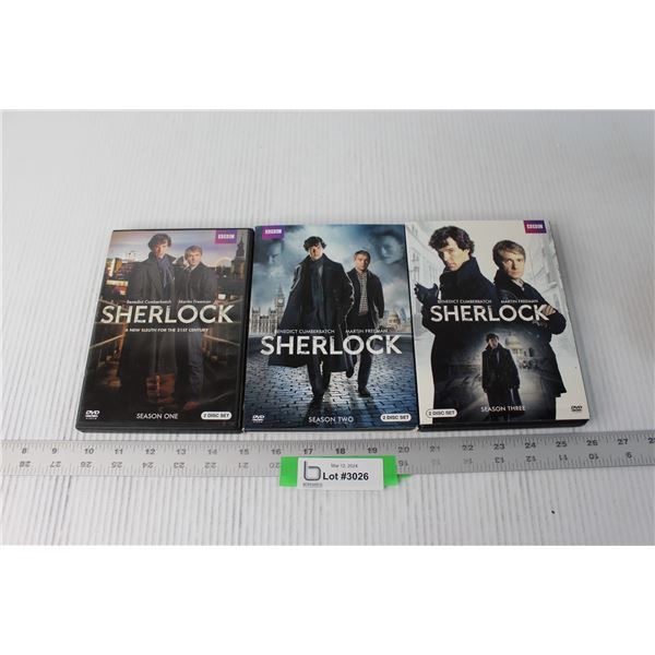 Seasons 1 to 3 of Sherlock on DVD