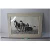 Image 1 : Framed Art of a Farm and Horses - 16 1/2" x 22 1/2"(Water Stain)