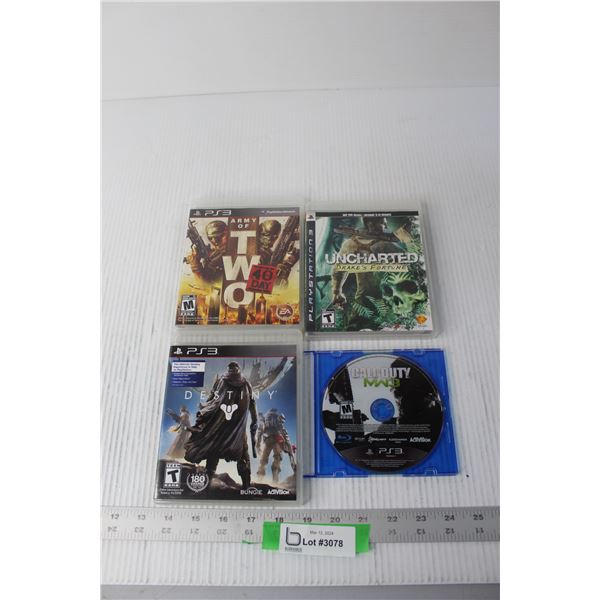 (4) PS3 Games - COD, Destiny, Uncharted, Army of Two