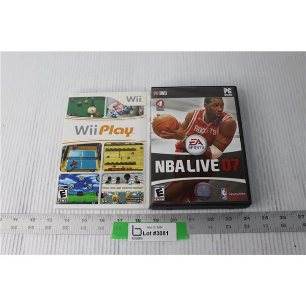 (2) Games - Wii Play, NBA PC Game