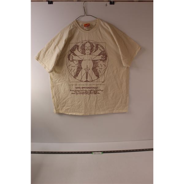 Homer Simpson Da Vinci Style T-Shirt ( Simpson Licensed Mech. Size XXL)