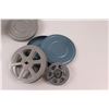 Image 2 : Brumberge Film Storage Box w/ (5) Steel Reel Cases & (2) Reels Inside (Home/Theater Decor.)