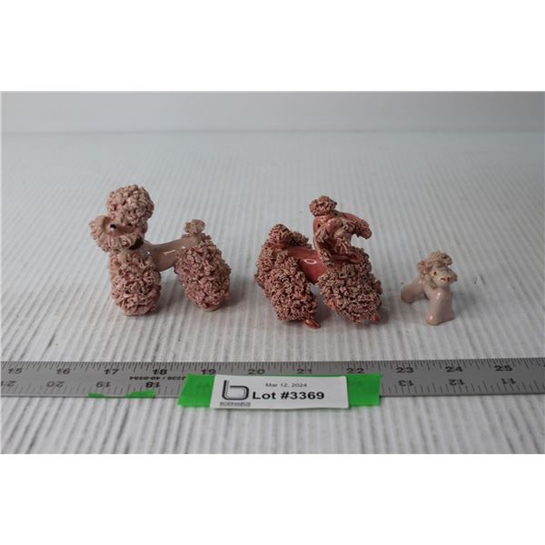 (3) Poodle Figurines