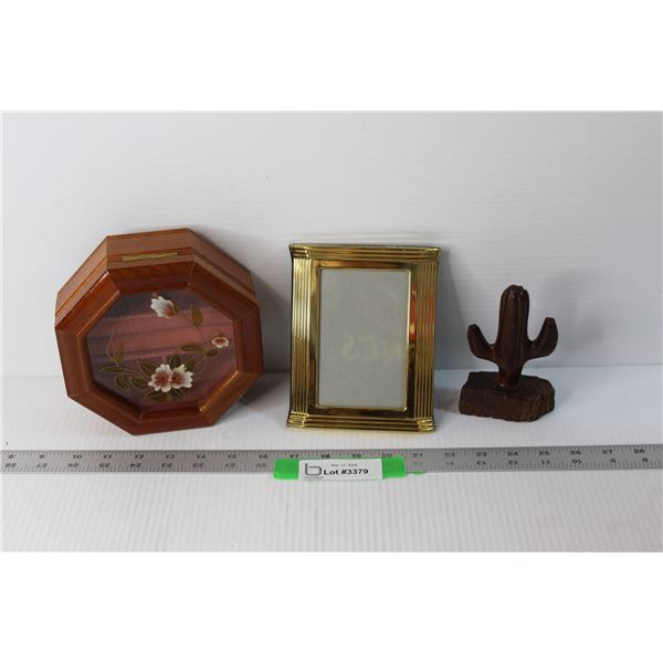 Jewelry Box, Frame and Cactus Figurine