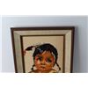 Image 3 : Framed Needle Point Art of Indigenous Girl - 12" x 16"