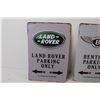 Image 3 : (2) Metal Signs - Bentley - Land Rover (113/4"x 8")