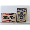 Image 1 : (2) Metal Signs - Chevrolet - Champion (113/4"x 8")