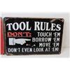 Image 2 : (2) Metal Signs - Porsche - Tool Rules (113/4"x 8")