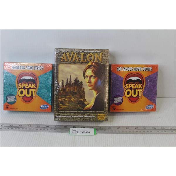 (2) Speak-Out Games - Avalon Boards & Cards