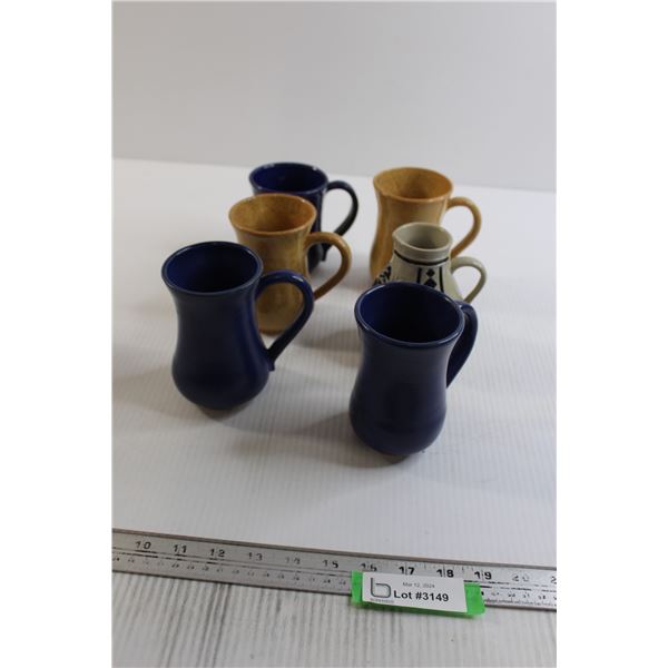 (5) Mugs, Small Pitcher