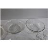 Image 2 : (3) Glass Bowls, (2) Divided Glass Plates, Misc.