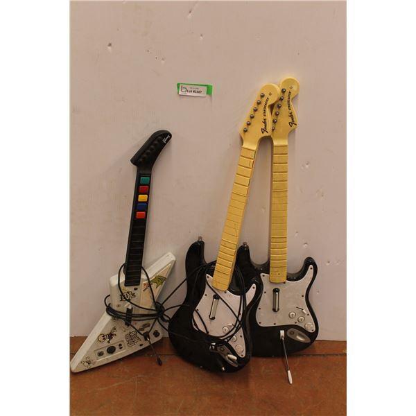 *(3) Guitar Hero Guitars