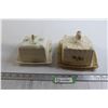 Image 1 : (2) Vintage Butter Dishes