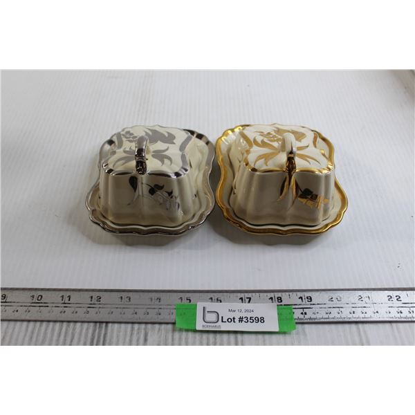 (2) Vintage Butter Dishes