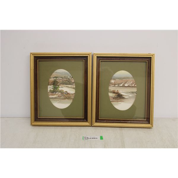 (2) Framed Watercolours - 10 1/4" x 12 1/4"