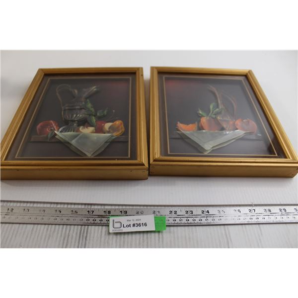 (2) Framed Artworks - 10 1/4" x 12 1/4"