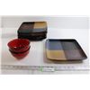 Image 1 : (8) Square Plates, (2) Bowls