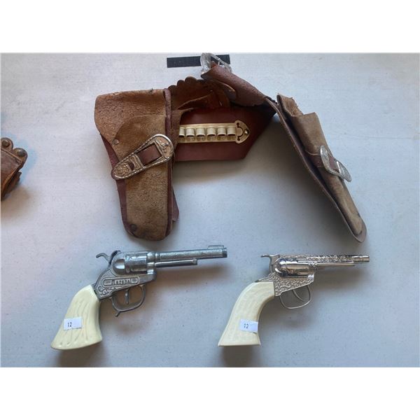 Set Of Marshall Capguns Wth Leather Holster