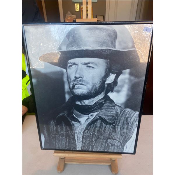 Framed Photo Of Clint Eastwood From Hang em High With Mini Wooden Stand 16 x 20