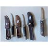 Image 1 : Set Of Three Small Hunting Knives With Leather Sheaths