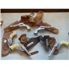 Image 1 : Assortment Of Vintage Collectable Capguns With Leather Holsters (Sold As Is)