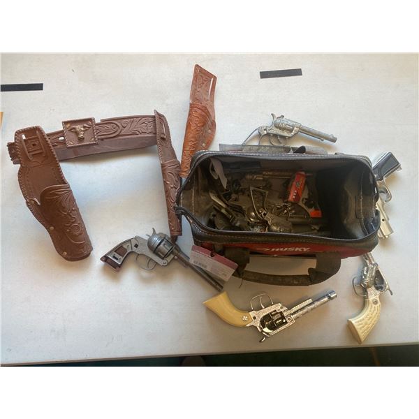 Husky Tool bag Full Of Cap Gun Pieces And Parts