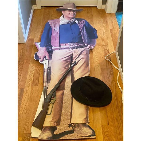 Life Size John Wayne Cardboard Cutout And Daisy Trail Boss Pop Gun