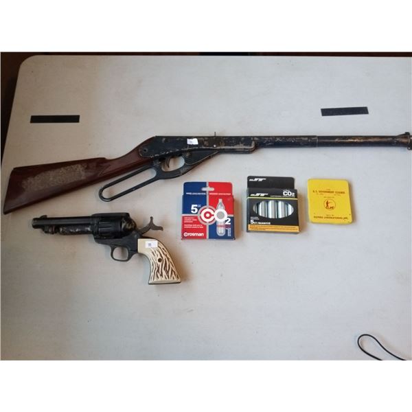 Co2 Hand Gun With Cartridges And Daisy Pop-Gun