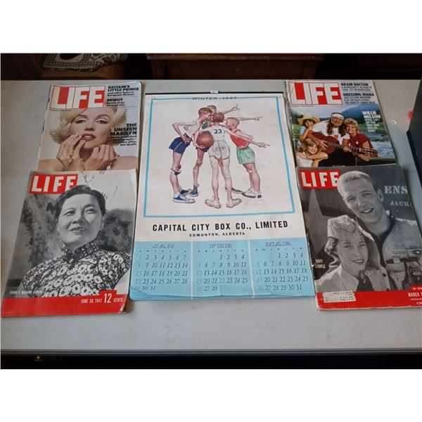 Collection Of Vintage LIFE Magazines With 1967 Norman Rockwell Complete Calendar