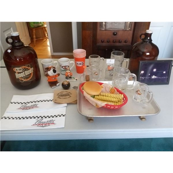 Collection Of Vintage A&W Memorobilia