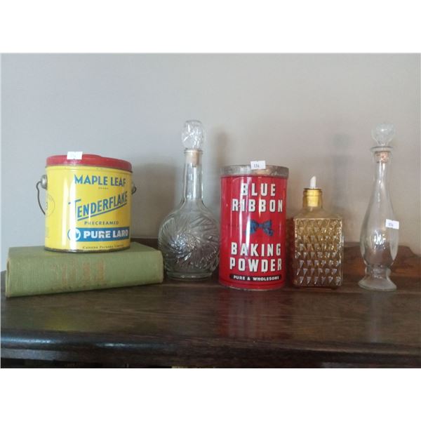 Assortment Of Collectable Vintage Tins, Decanters,  And More