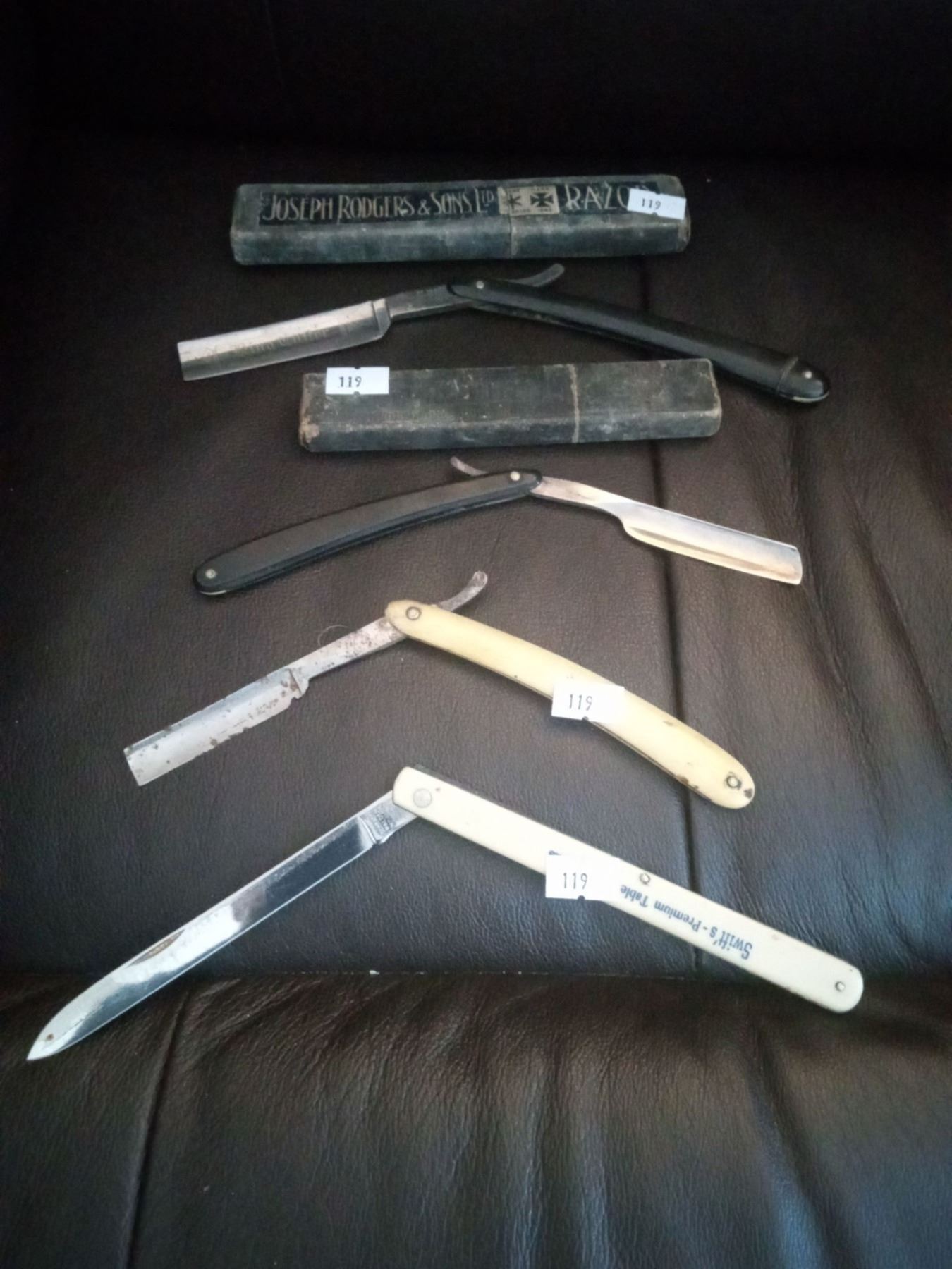 Collection Of Antique Straight Razors